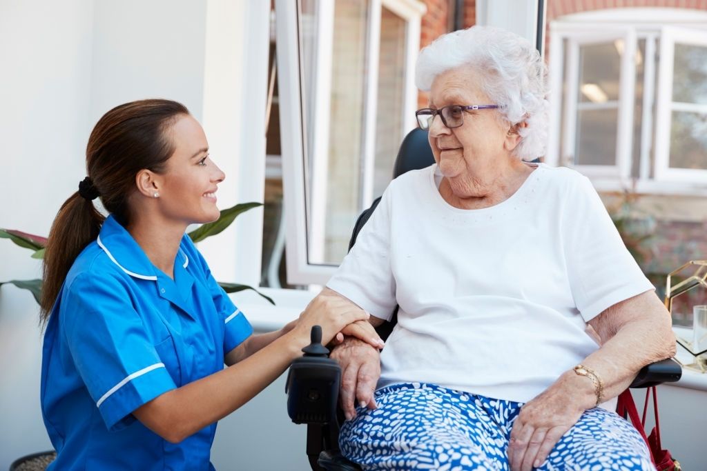 home care provider and elderly patient